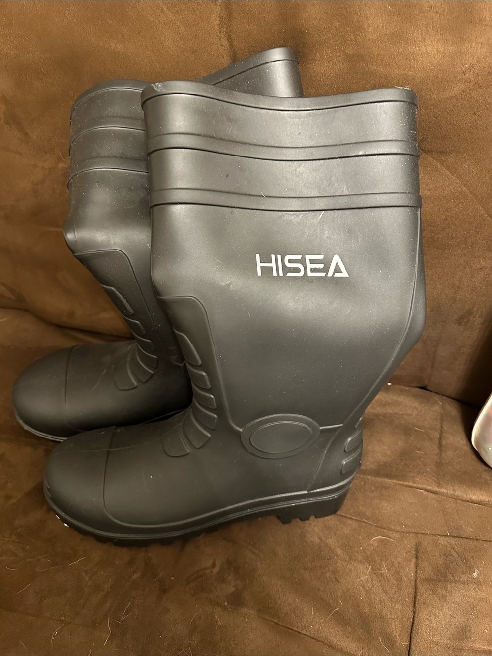 HISEA Men's Matte Black Waterproof Rubber Boots Brand New